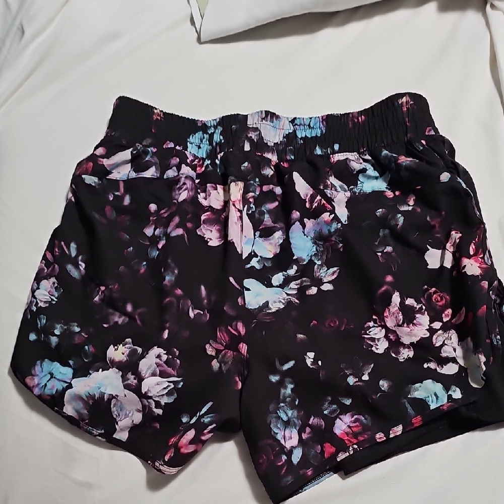 Womens AVIA Black and Multicolor Bottoms, ACTIVE WHERE, Shorts.